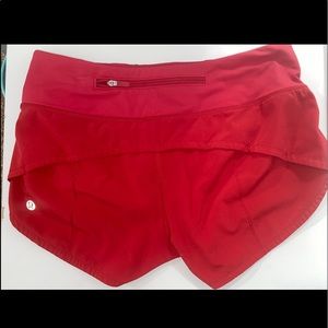 Lululemon Red Hotty Hot shorts